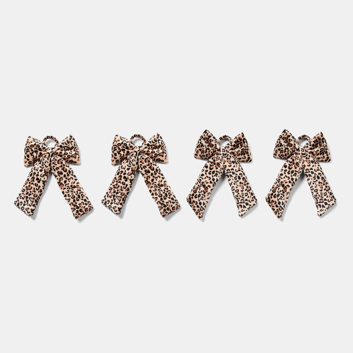 OHS 4 Pack Leopard Print Hanging Bows - Natural>