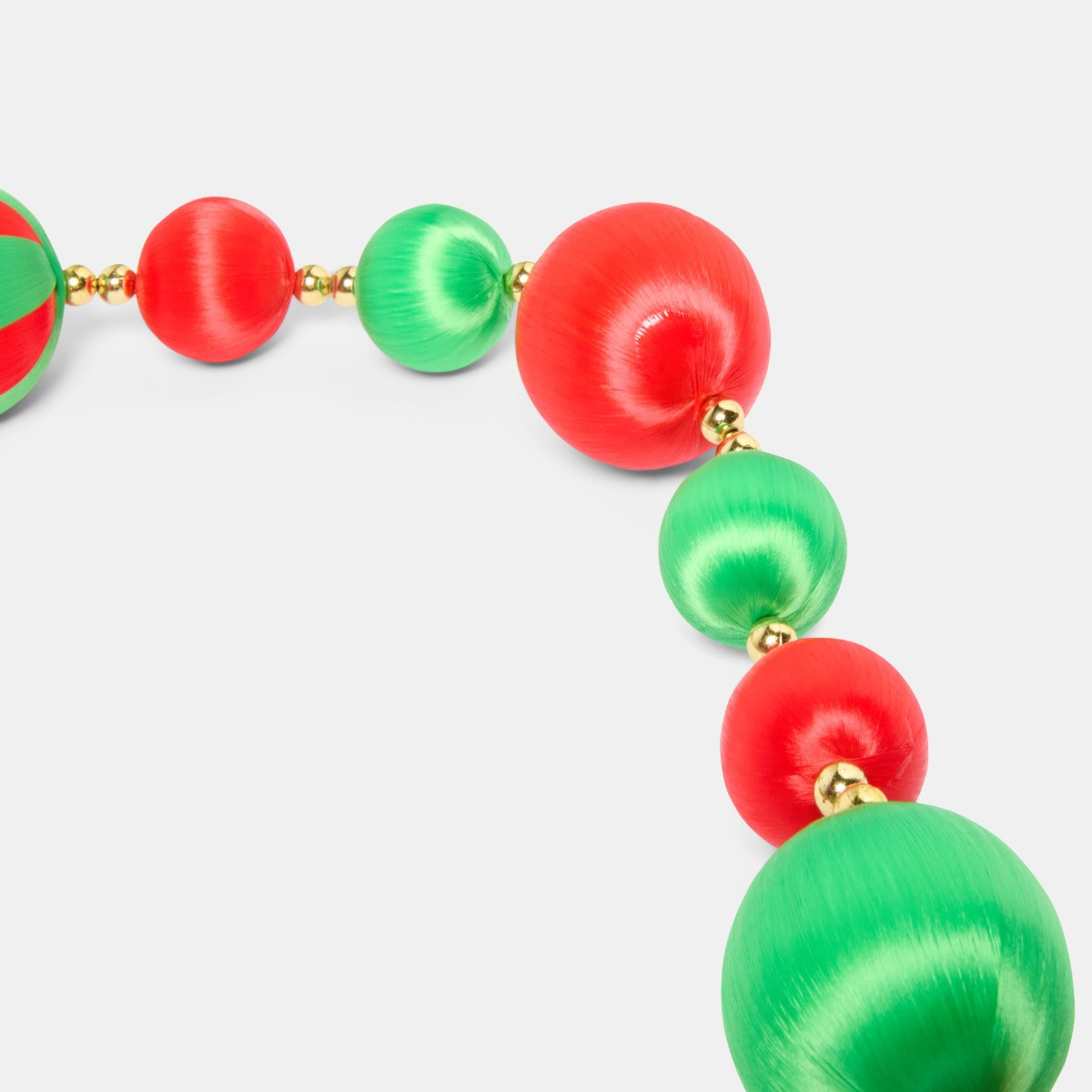 OHS 8 Pack Striped Baubles & Garland Set - Red/Green>