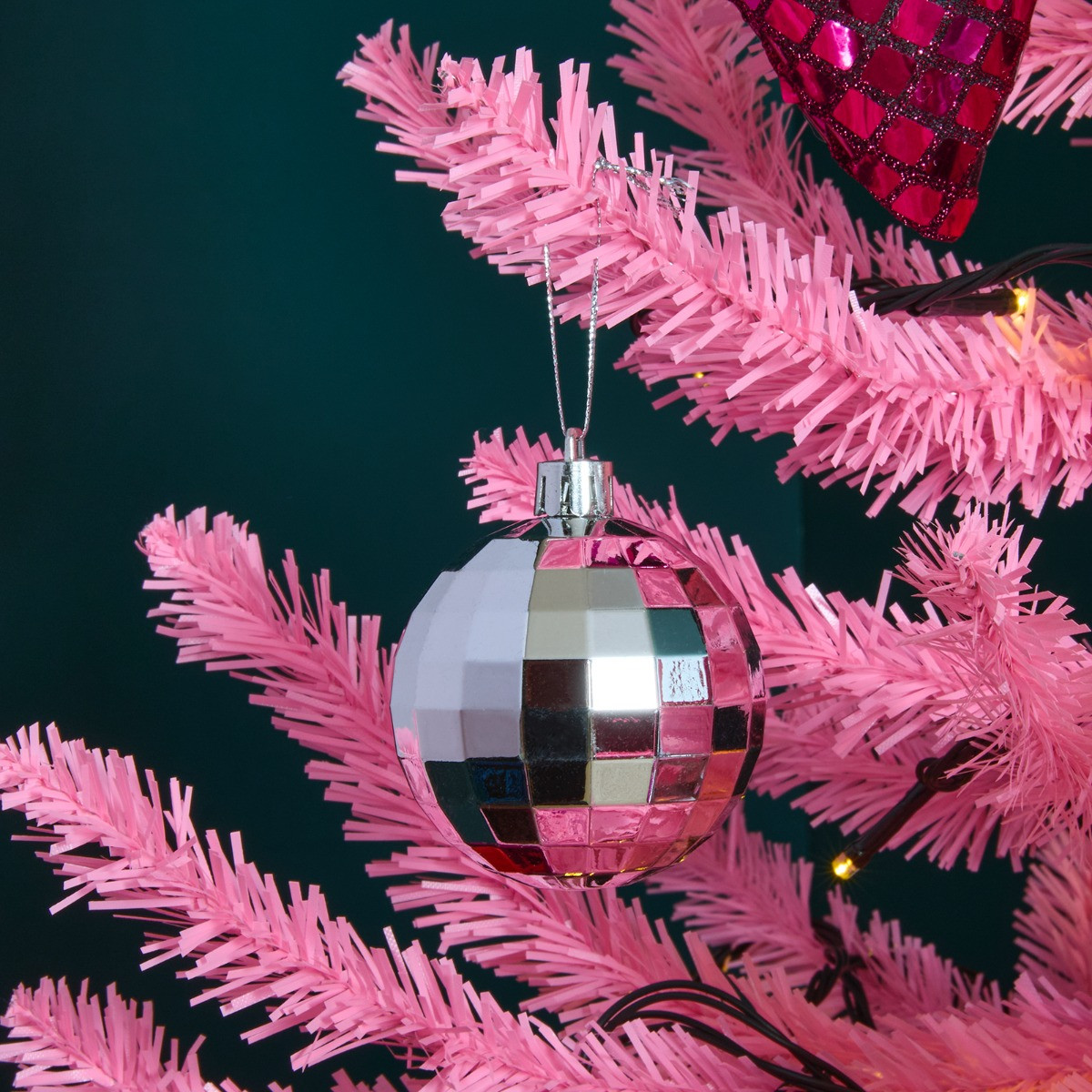 OHS 30 Pack Disco Ball Bauble Set - Silver>