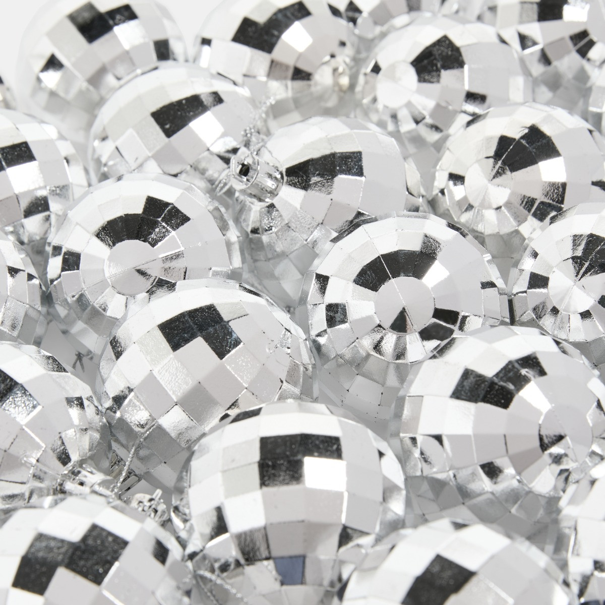 OHS 30 Pack Disco Ball Bauble Set - Silver>