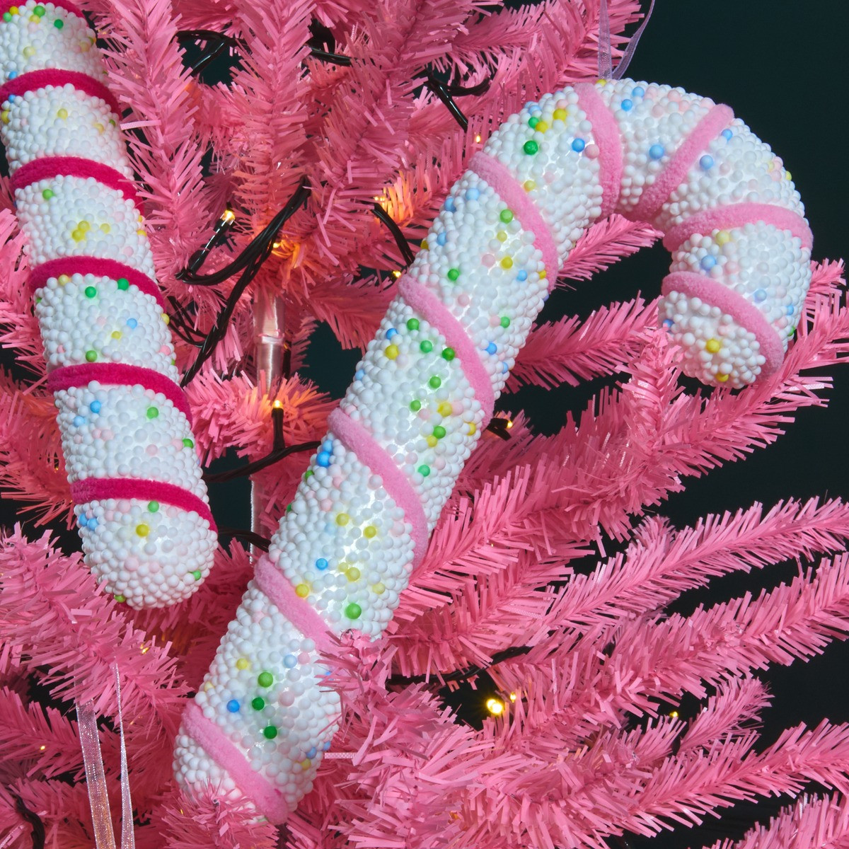 OHS 4 Pack Candy Cane Decorations - Pink/White>