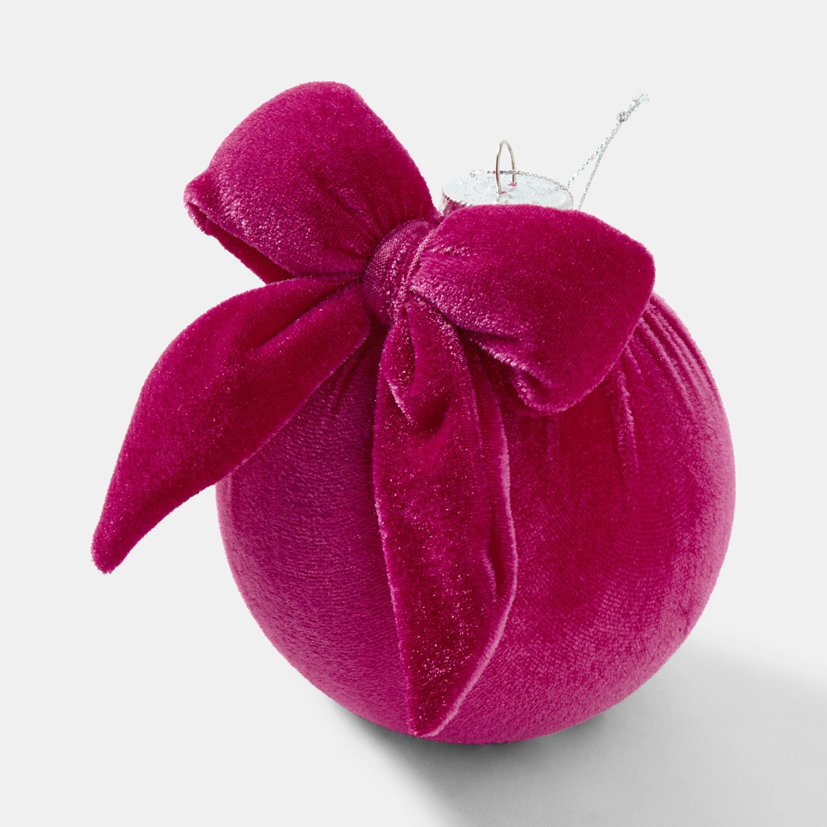 OHS 4 Pack Bauble with Bow - Hot Pink>