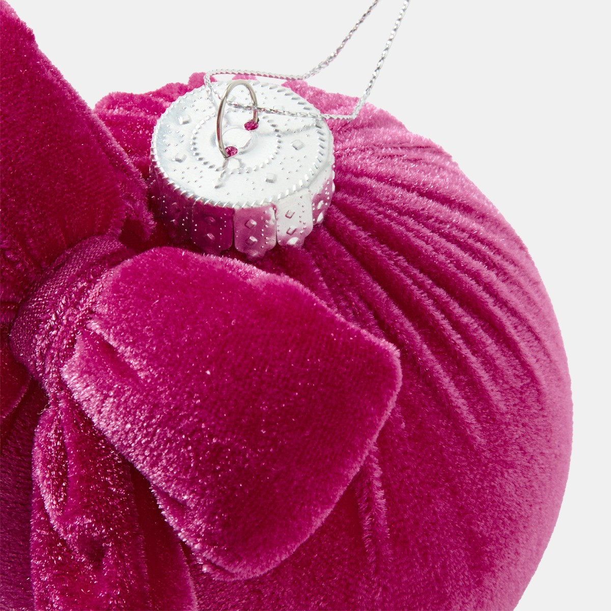 OHS 4 Pack Bauble with Bow - Hot Pink>