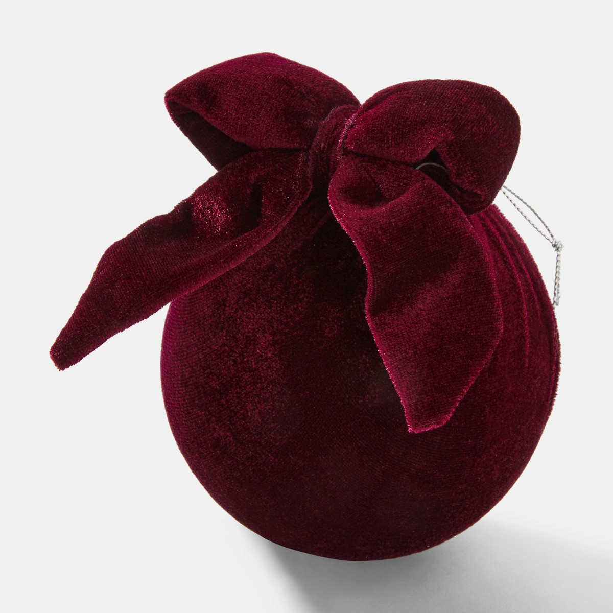 OHS 4 Pack Bauble with Bow - Burgundy>