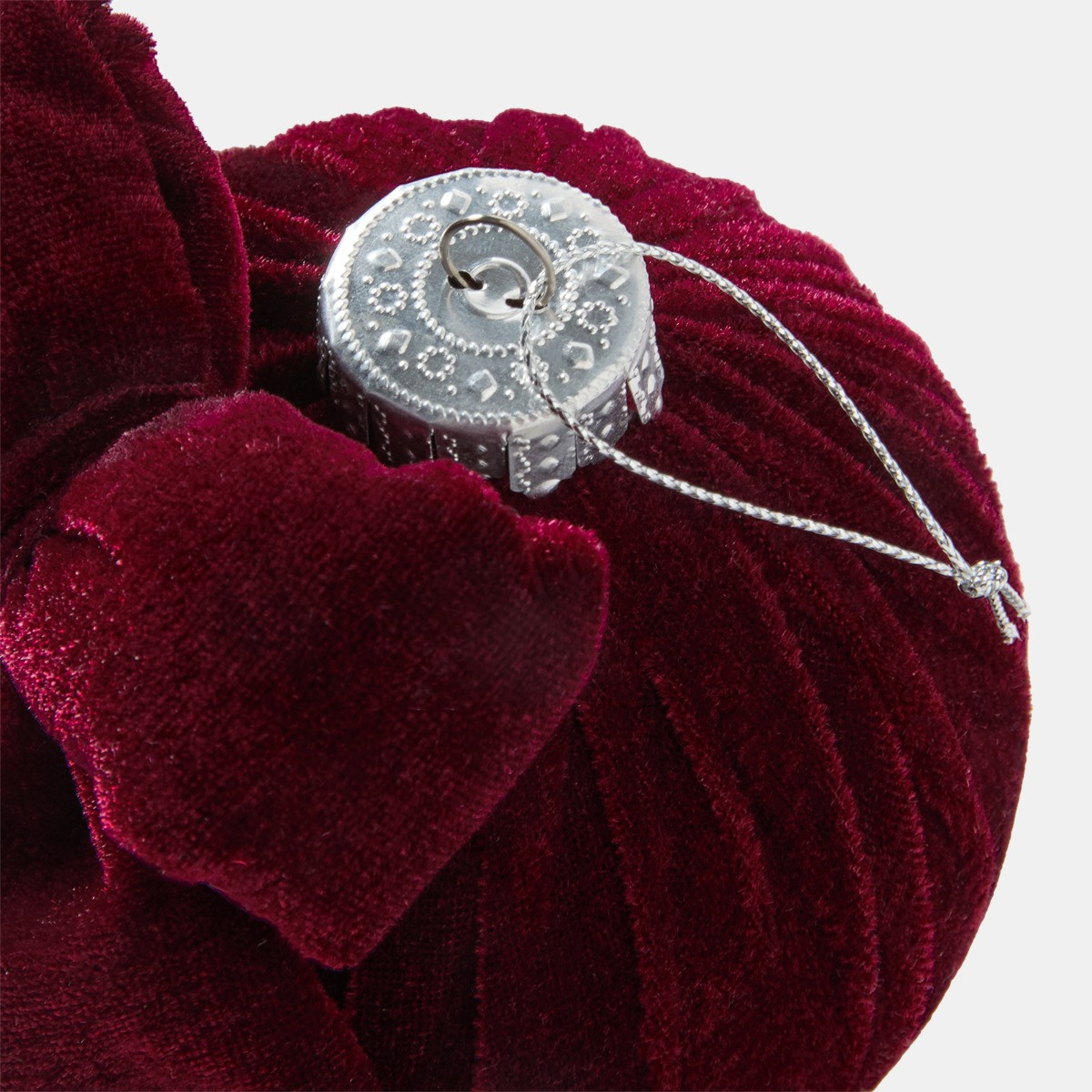 OHS 4 Pack Bauble with Bow - Burgundy>