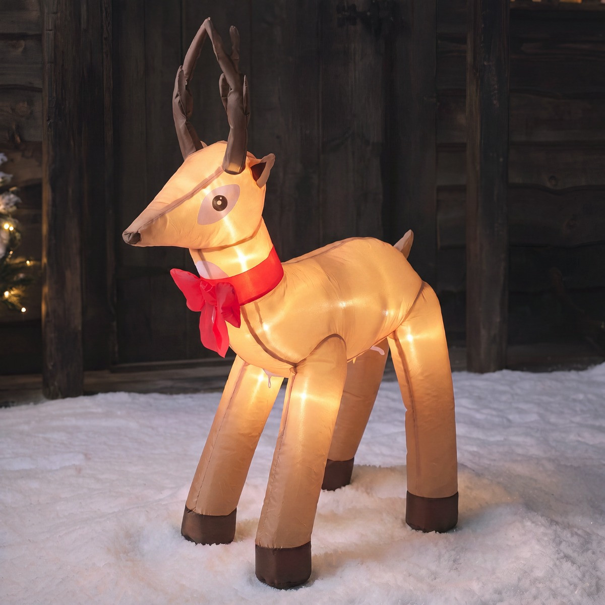 OHS Indoor/Outdoor Inflatable Reindeer Decoration - Brown>