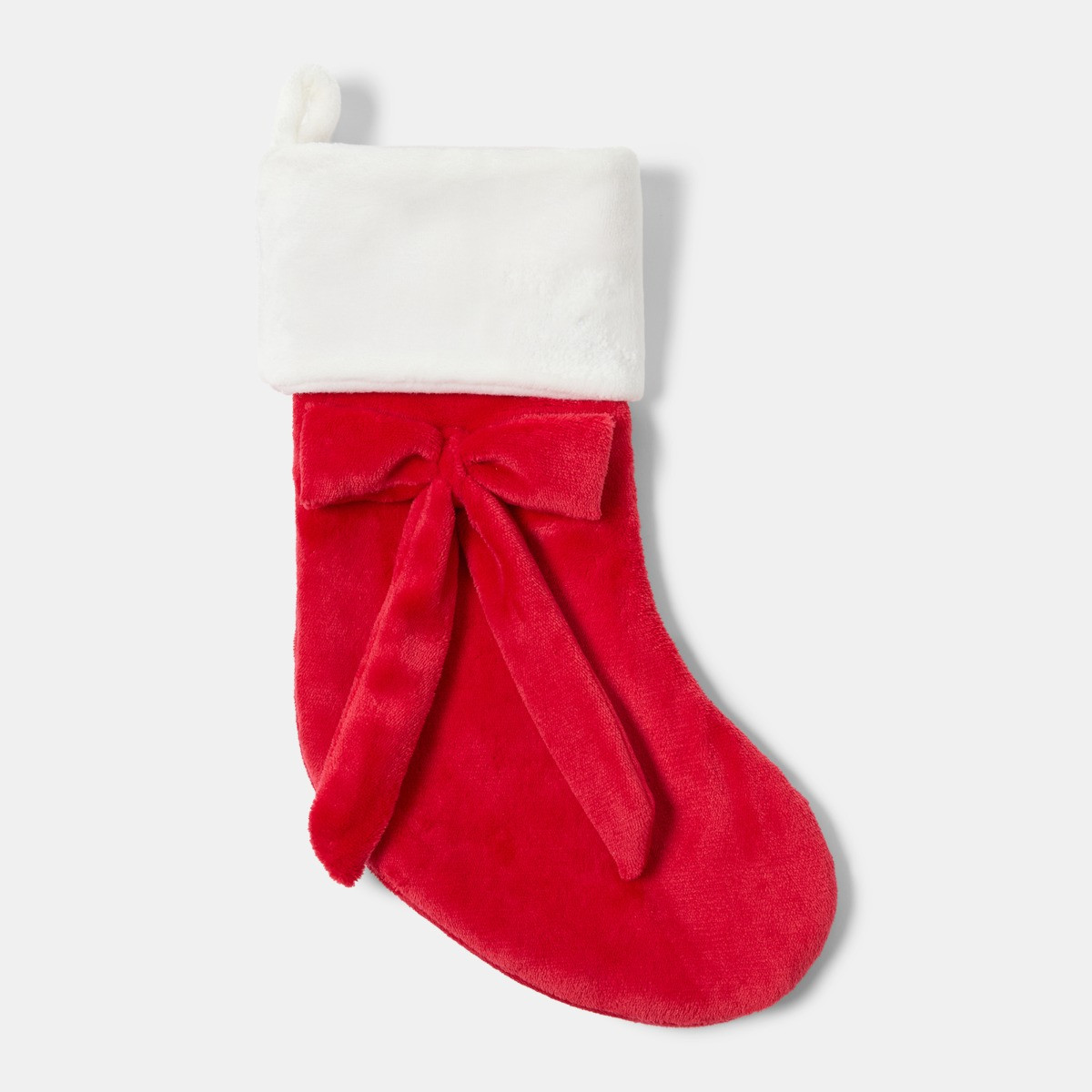 OHS Plush Bow Stocking - Red>