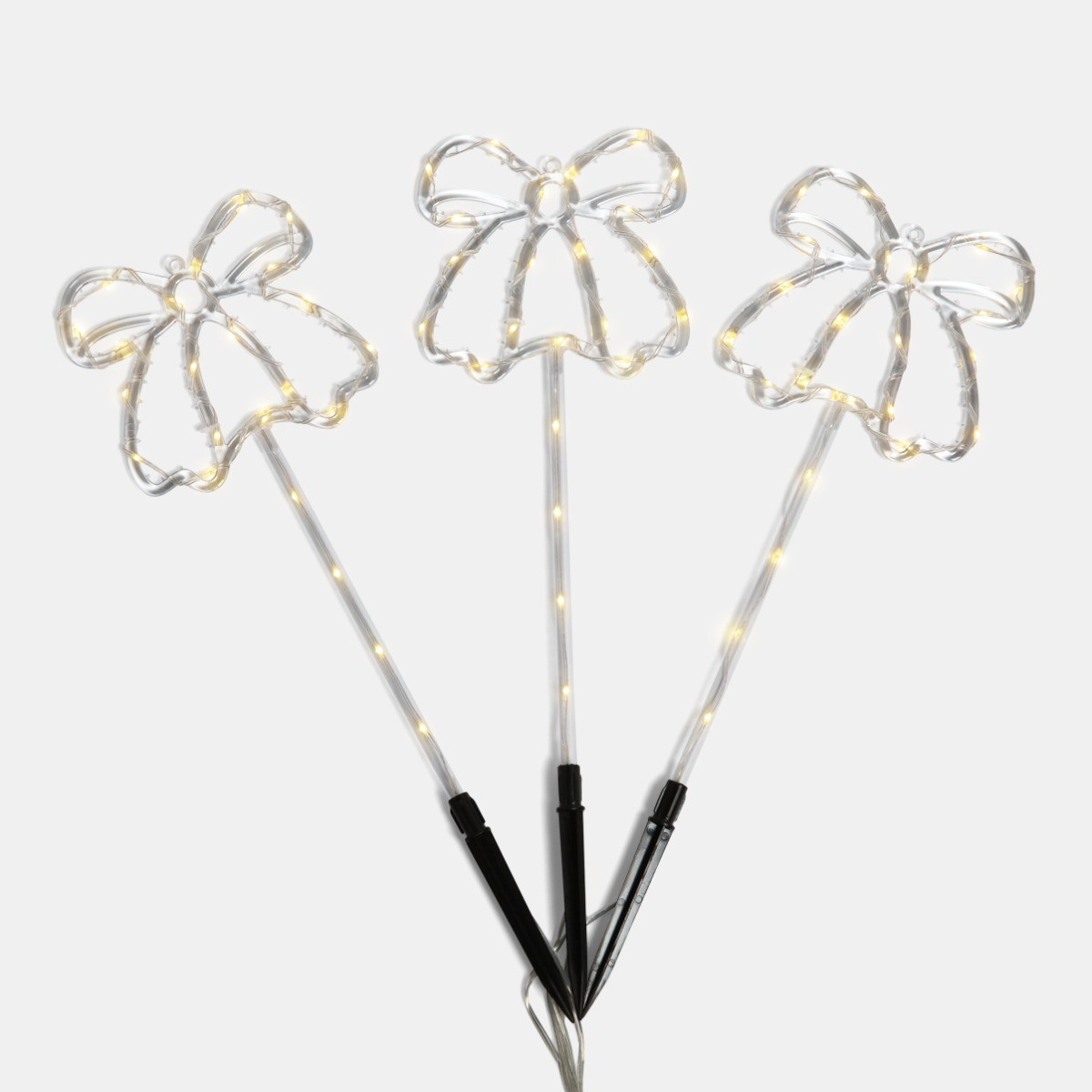 OHS 3 Pack Bow Stake Lights - Warm White>