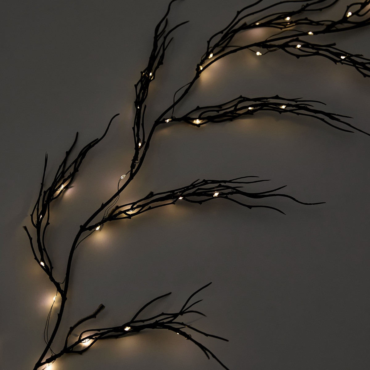 OHS Light Up Branch Garland, Black - 1.8m>