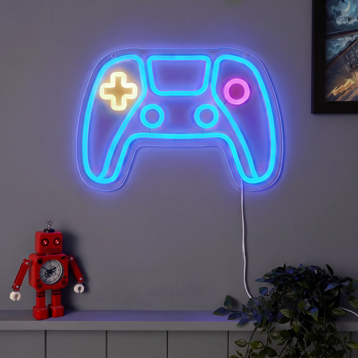 OHS Gaming Controller LED Sign - Blue>