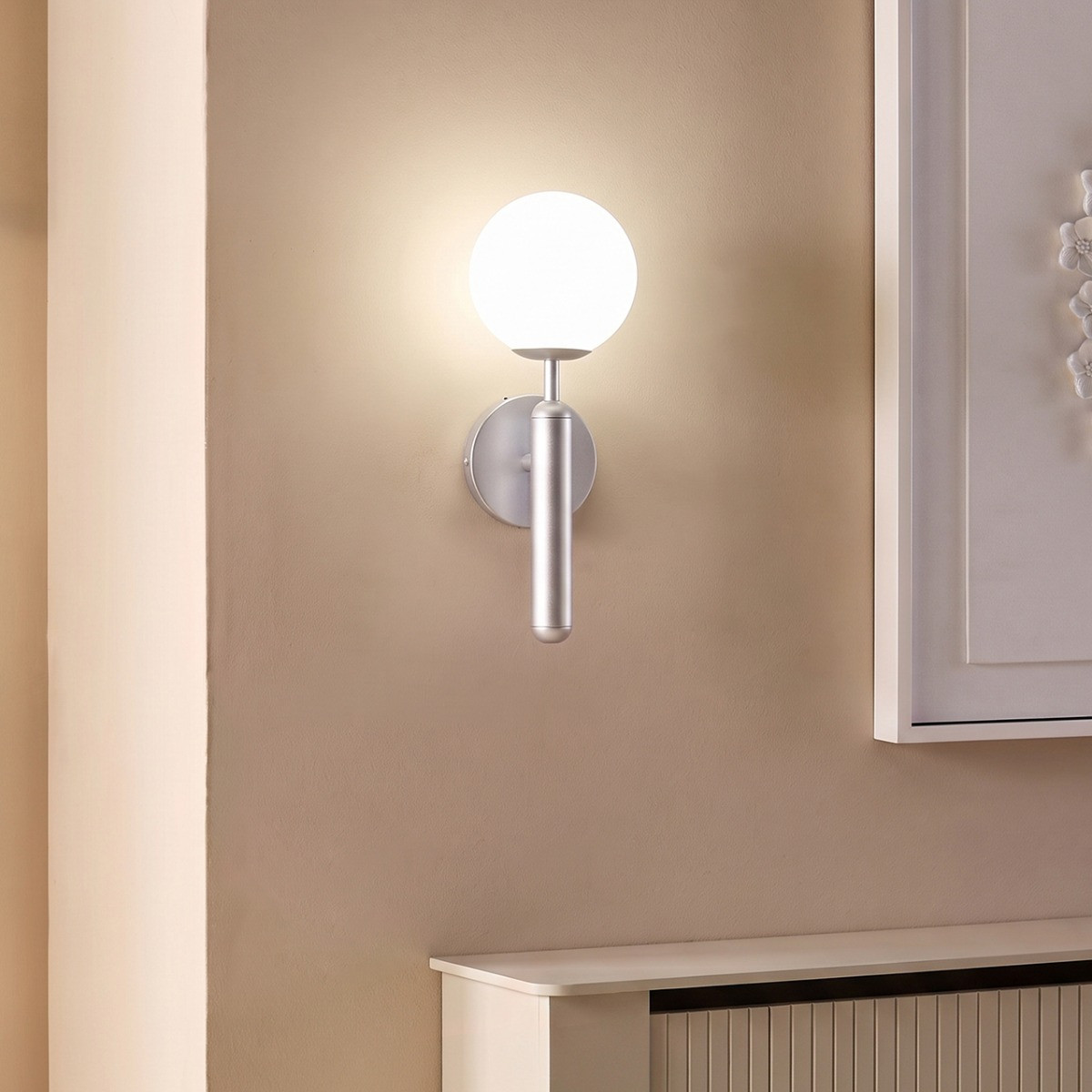 OHS Rechargeable Globe Wall Light - Silver>