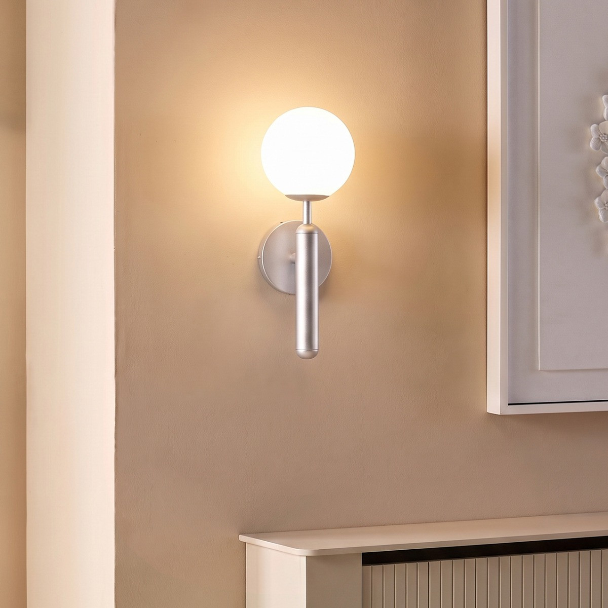 OHS Rechargeable Globe Wall Light - Silver>