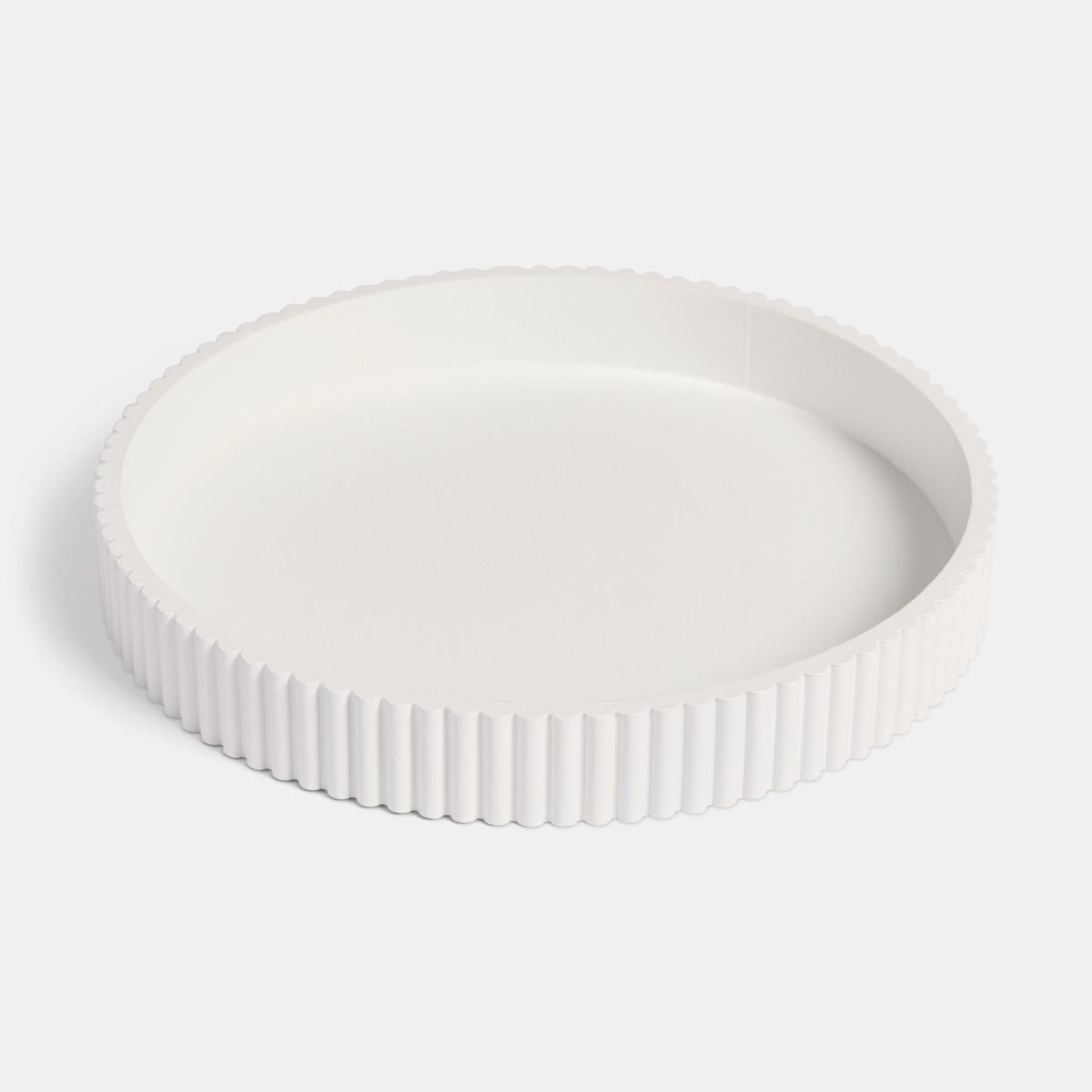 OHS Round Ribbed Tray - White>