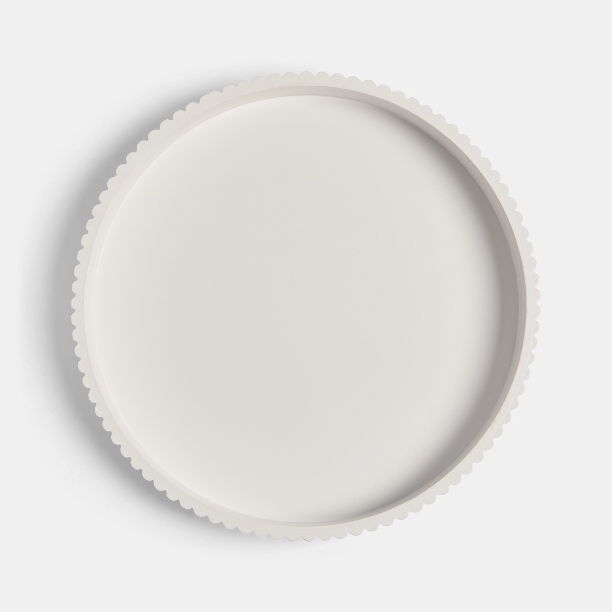 OHS Round Ribbed Tray - White>