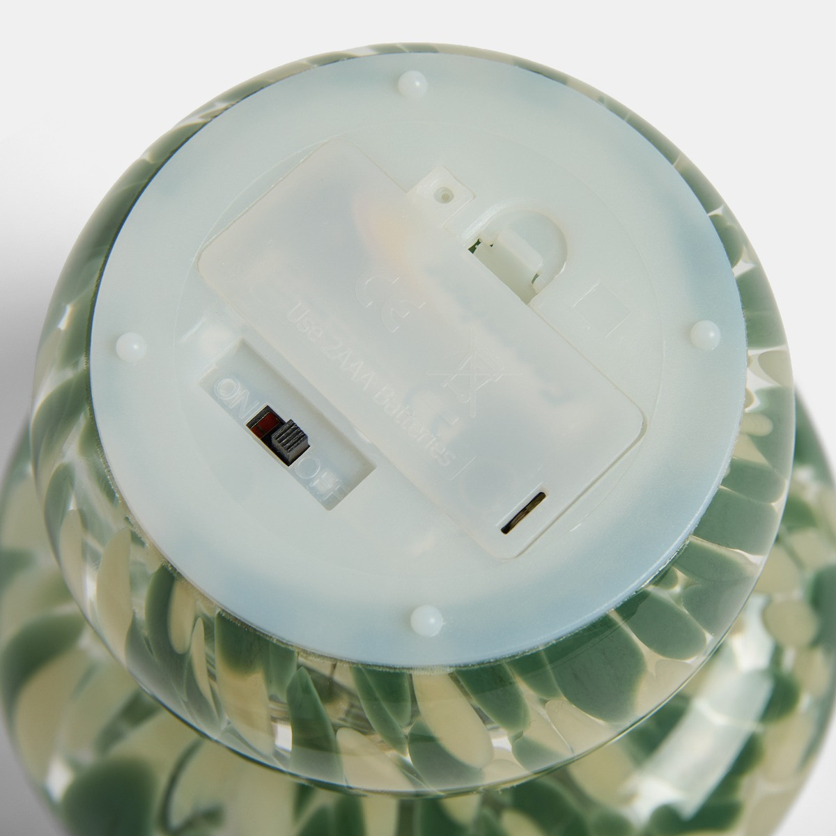 OHS Toadstool Glass Battery Operated Lamp - Sage>