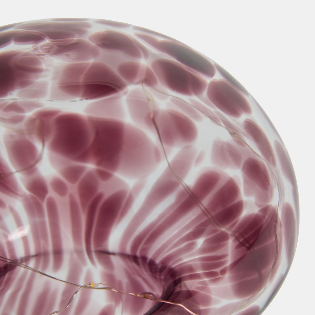 OHS Toadstool Glass Battery Operated Lamp - Burgundy>