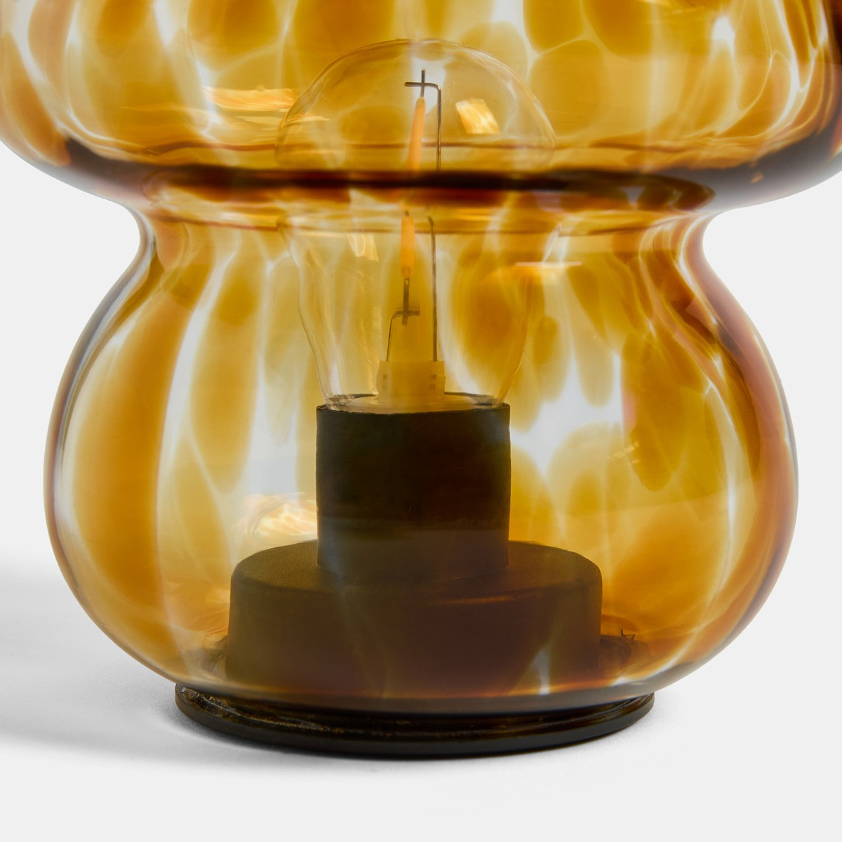 OHS Confetti Mushroom Glass Battery Operated Lamp - Brown>
