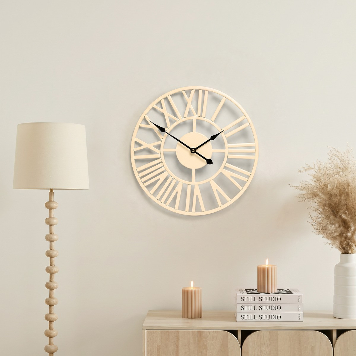 OHS Skeleton Wall Clock - Cream>