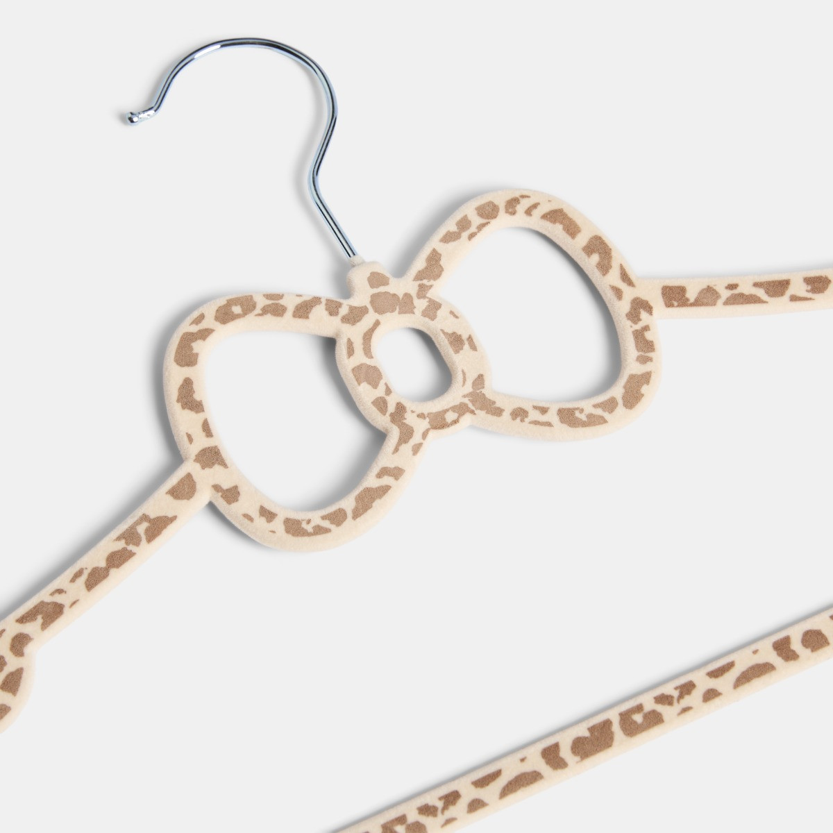 OHS 10 Pack Leopard Print Bow Hangers - Cream>