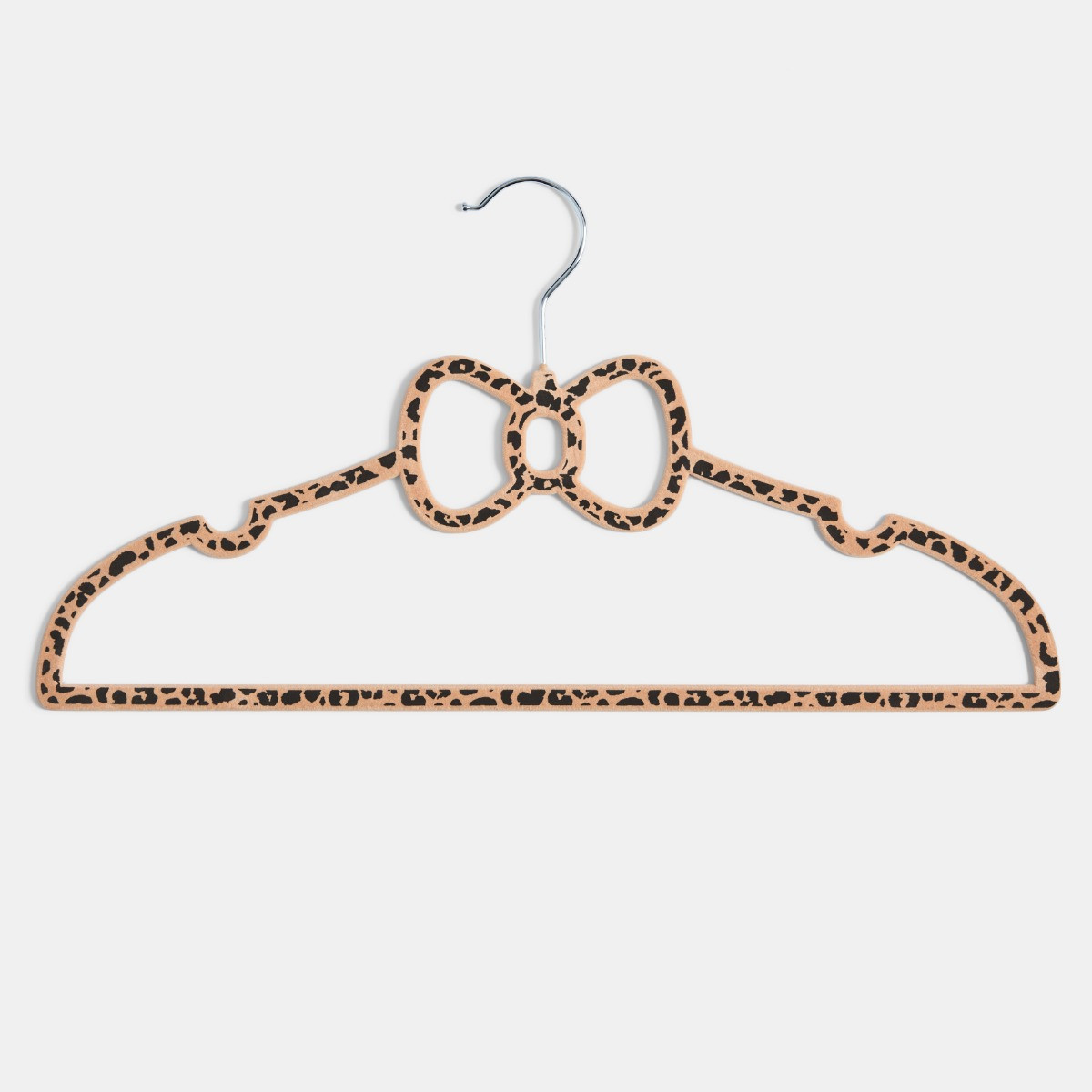 OHS 10 Pack Leopard Print Bow Hangers - Natural>