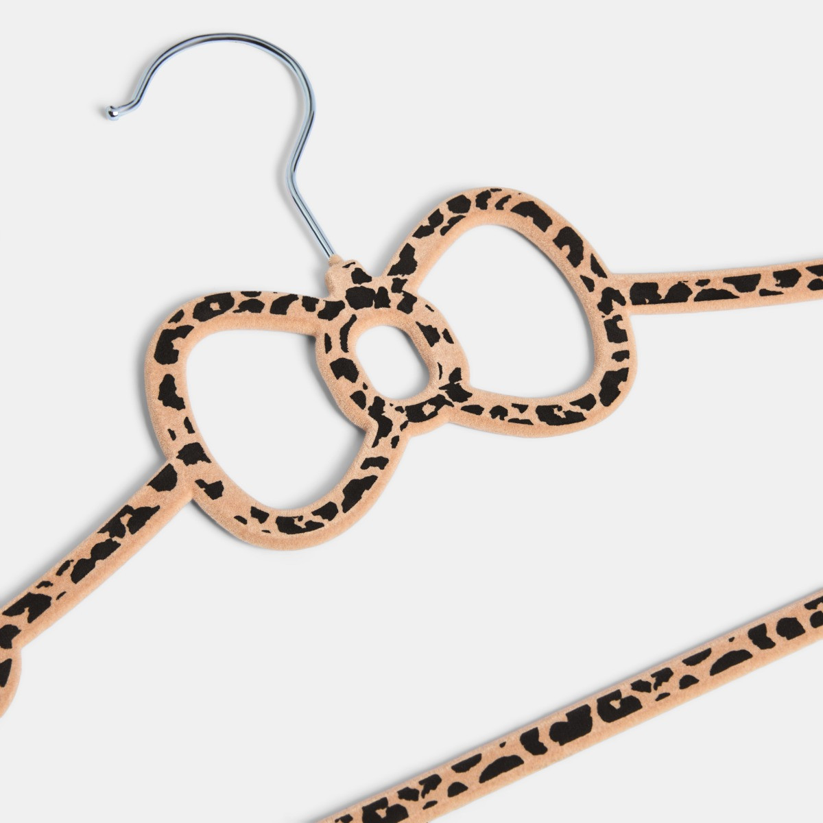 OHS 10 Pack Leopard Print Bow Hangers - Natural>