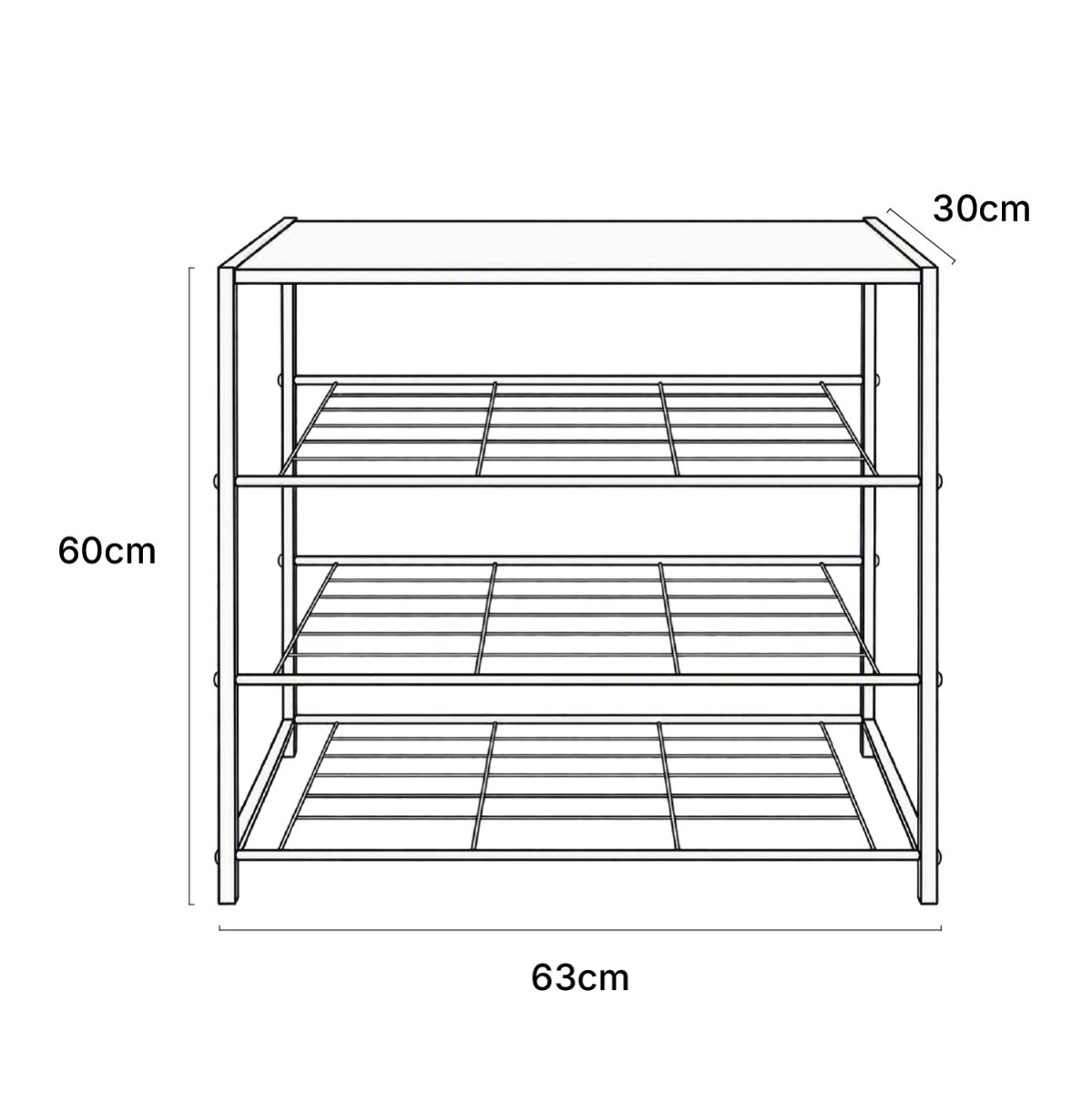 OHS Manhattan Multi Purpose 4-Tier Shoe Rack - Light Wood>