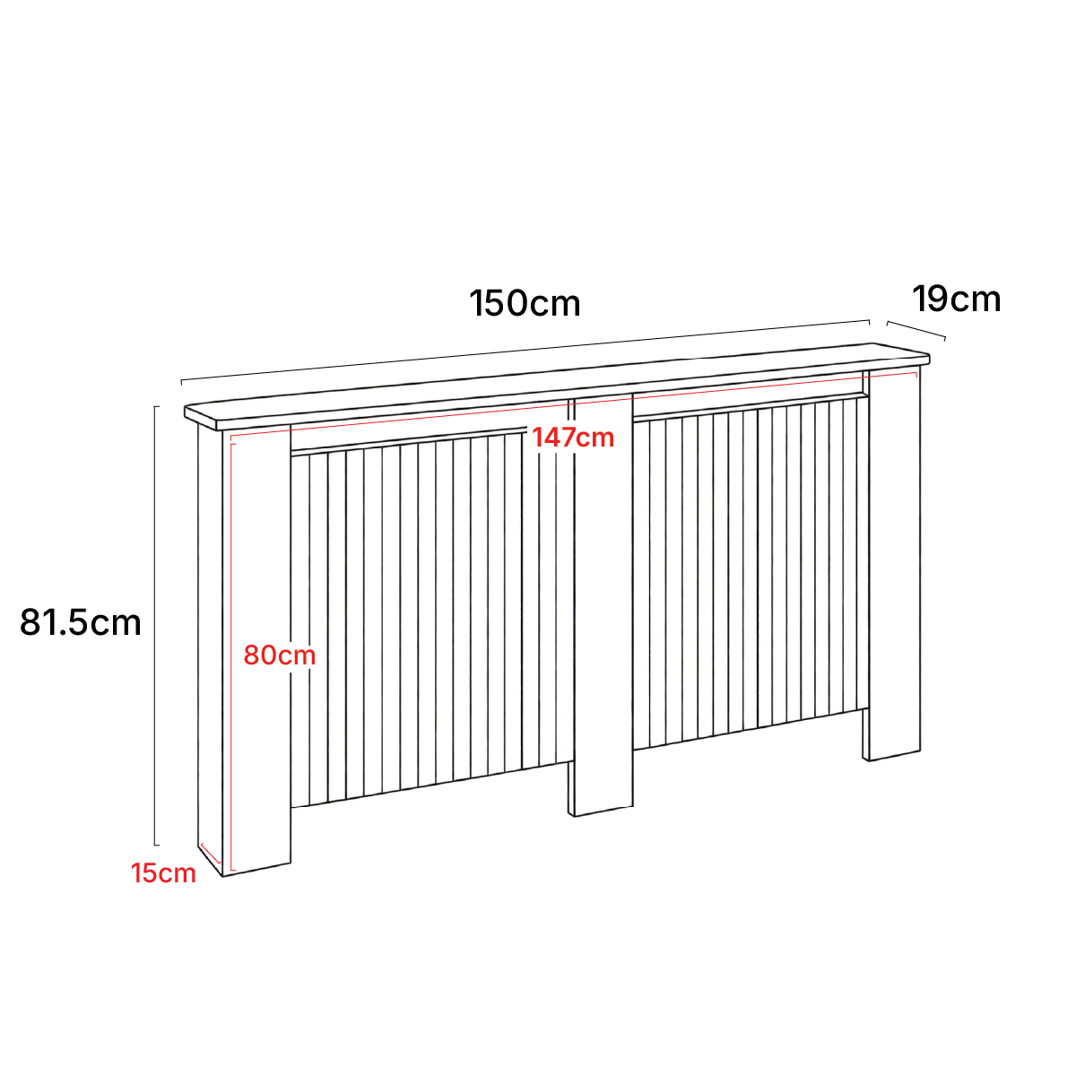OHS Ribbed Radiator Cover - Dark Wood>