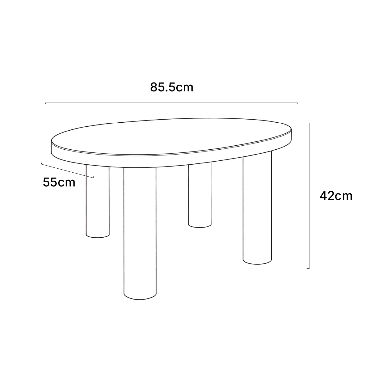 OHS 4-Legged Coffee Table - Medium Wood>
