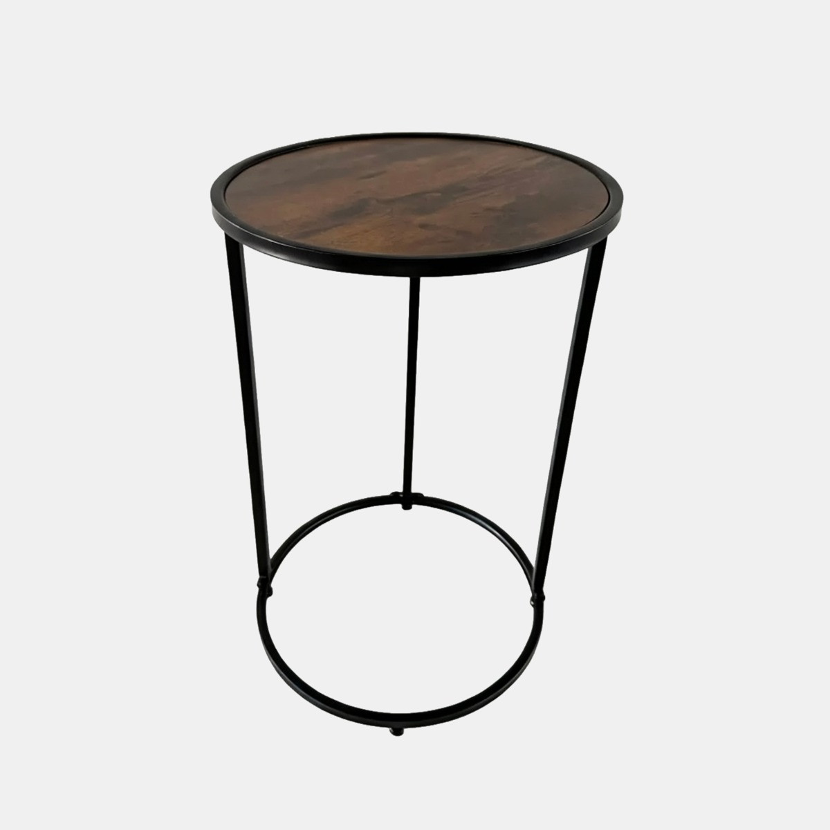 OHS Round C Shape Side Table - Dark Wood>