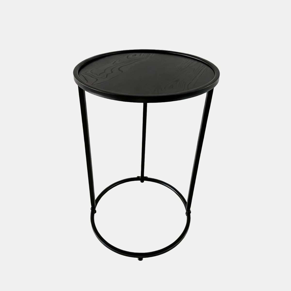 OHS Round C Shape Side Table - Black>