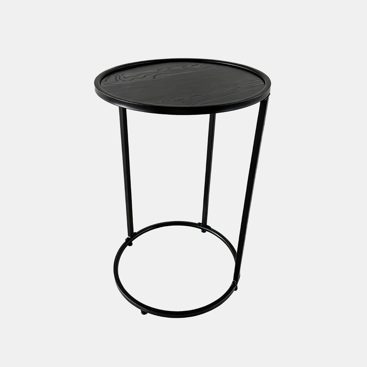 OHS Round C Shape Side Table - Black>