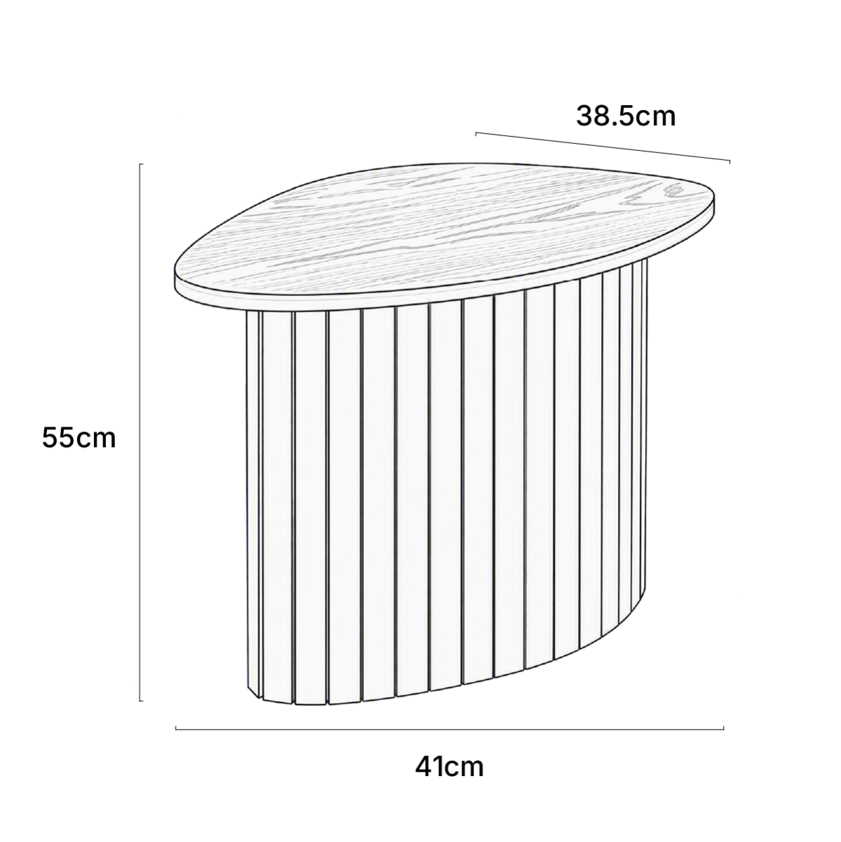 OHS Madison Ribbed Side Table - Dark Charcoal>