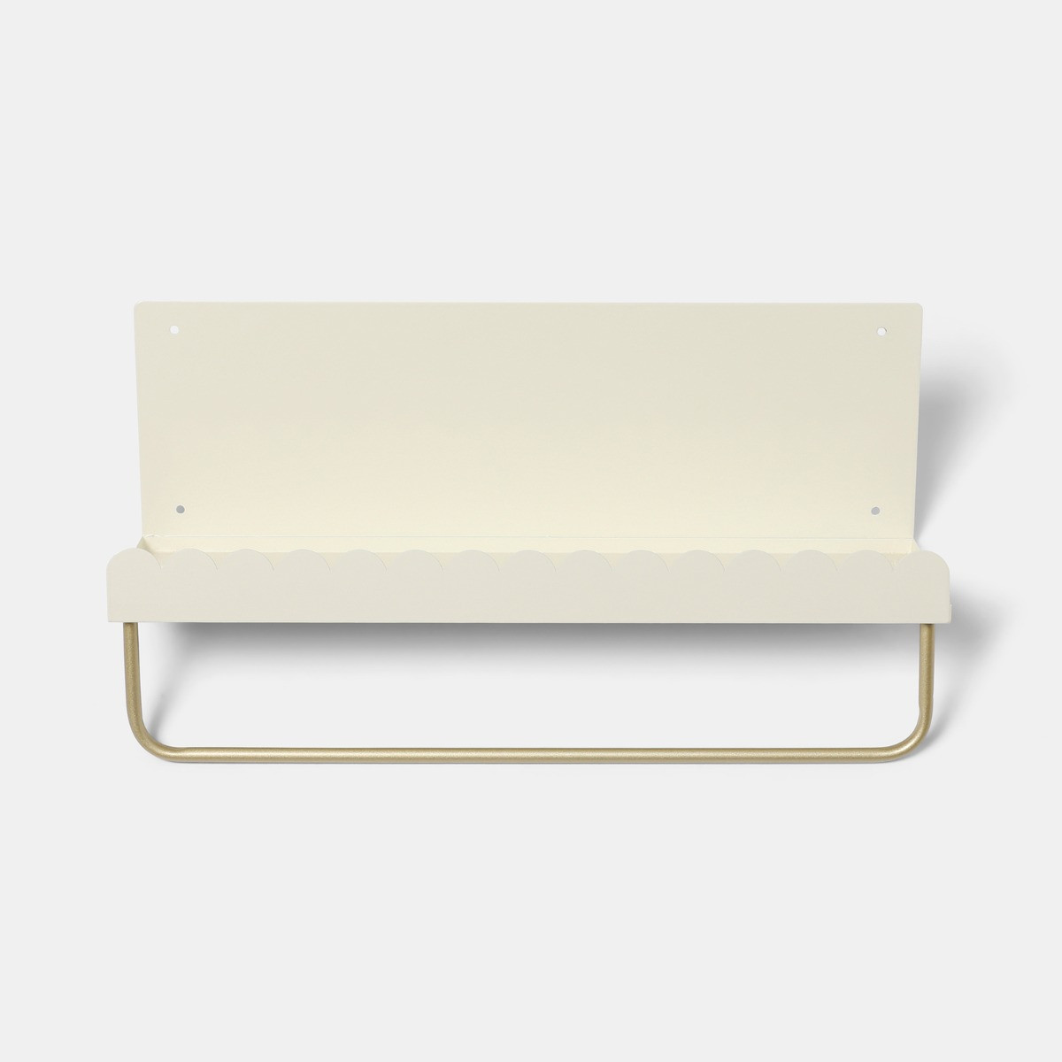 OHS Wall Mounted Scallop Towel Rail - Cream>