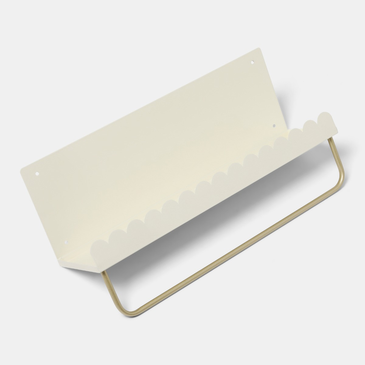 OHS Wall Mounted Scallop Towel Rail - Cream>