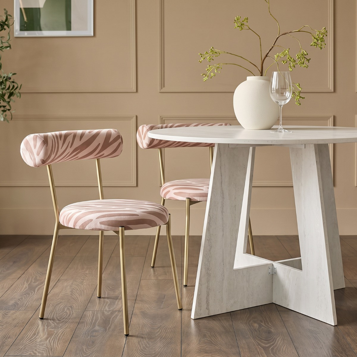 OHS Zebra Print Dining Chair - Natural>