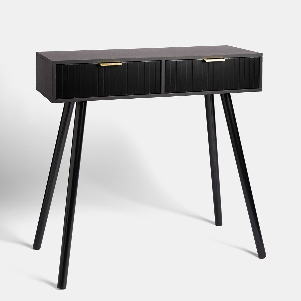OHS Venice Ribbed Console/Dressing Table - Black>