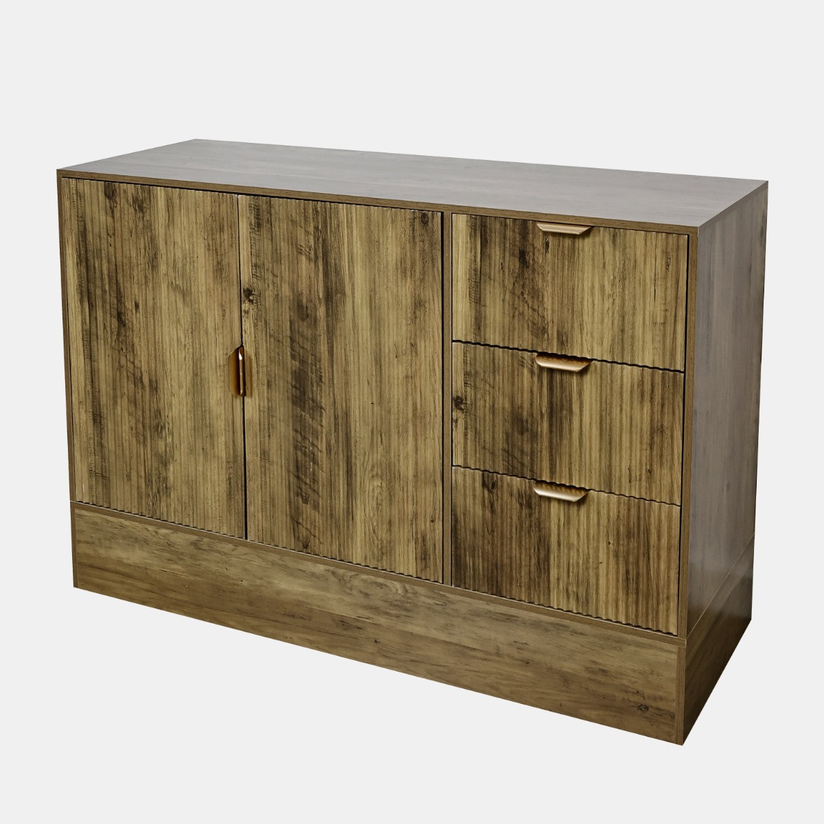 OHS Solid Ribbed Sideboard - Medium Wood>