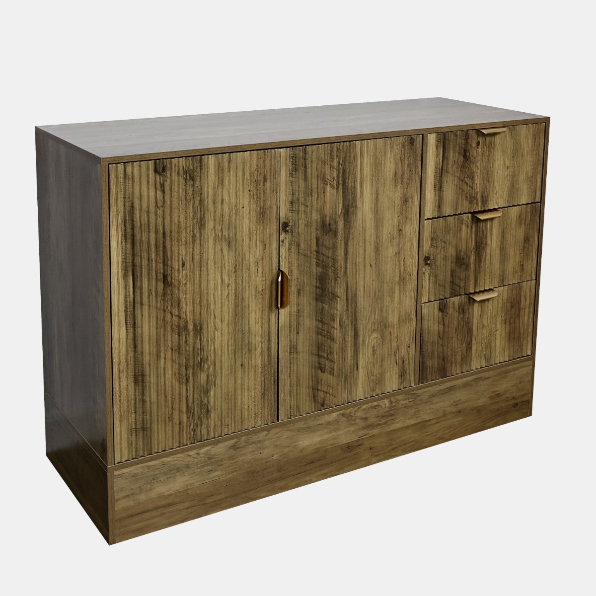OHS Solid Ribbed Sideboard - Medium Wood>