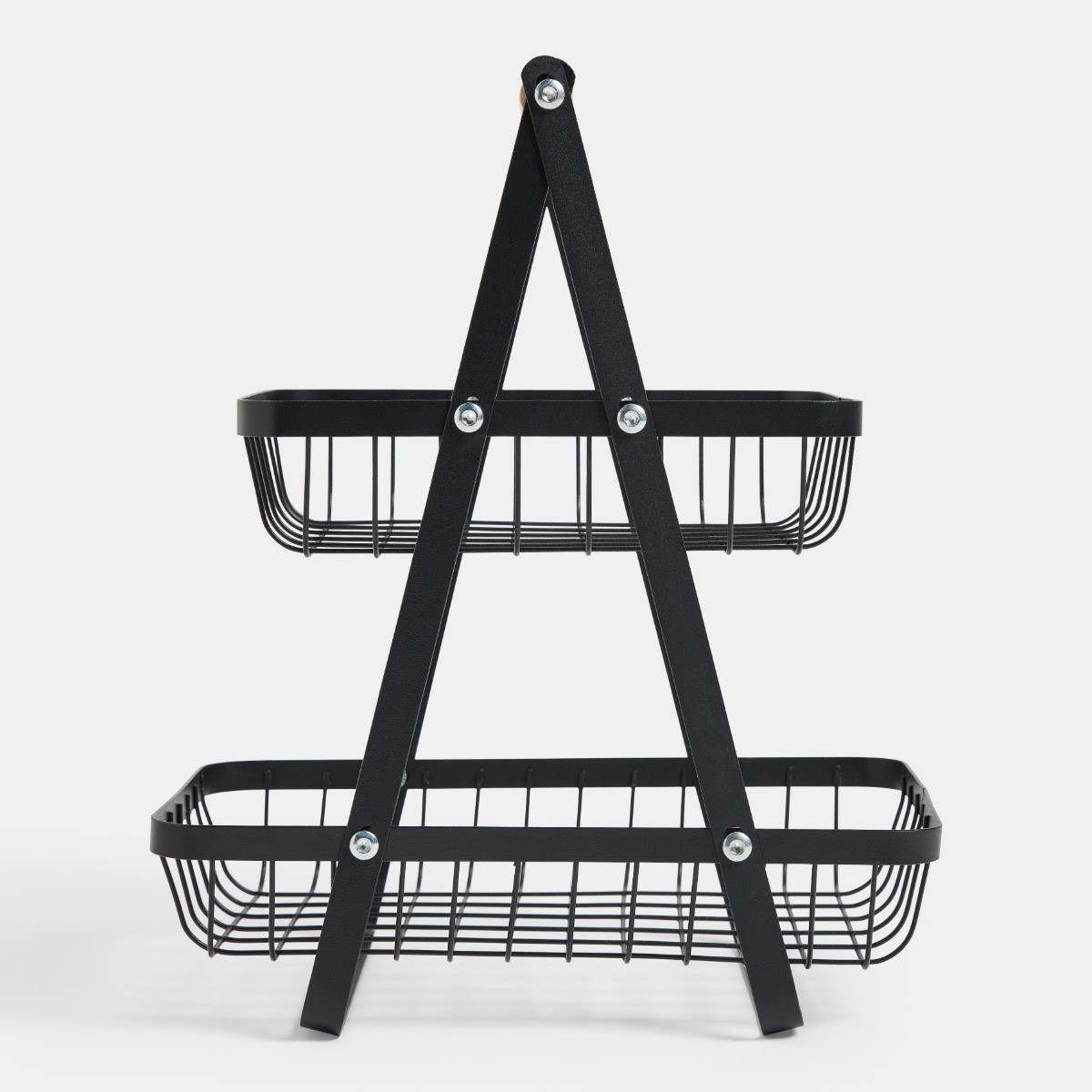 OHS 2-Tier Multipurpose Metal Wire Storage Basket - Black>