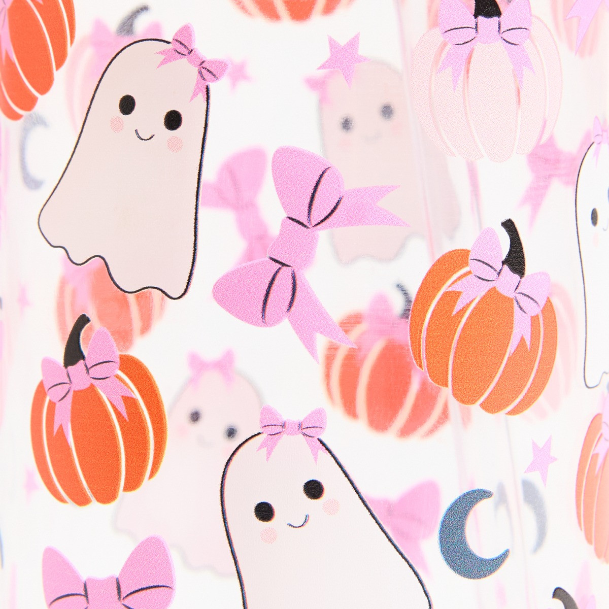 OHS 2 Pack Ghost Bow Print Plastic Drinking Jars - Multi>