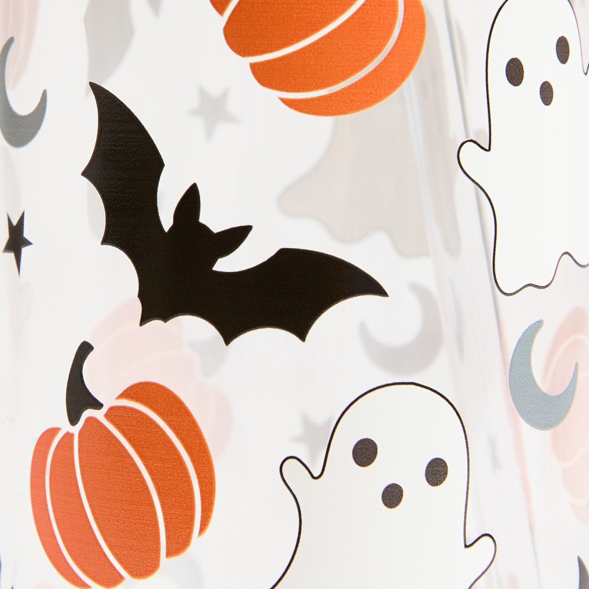 OHS 2 Pack Ghost Bat Print Plastic Drinking Jars - Multi>