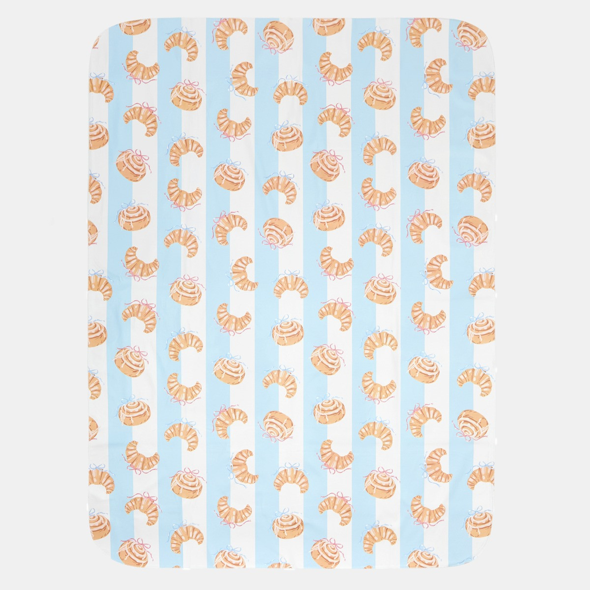 OHS Croissant Printed Table Cloth - Blue/White>