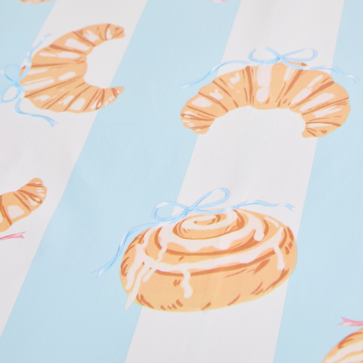 OHS Croissant Printed Table Cloth - Blue/White>