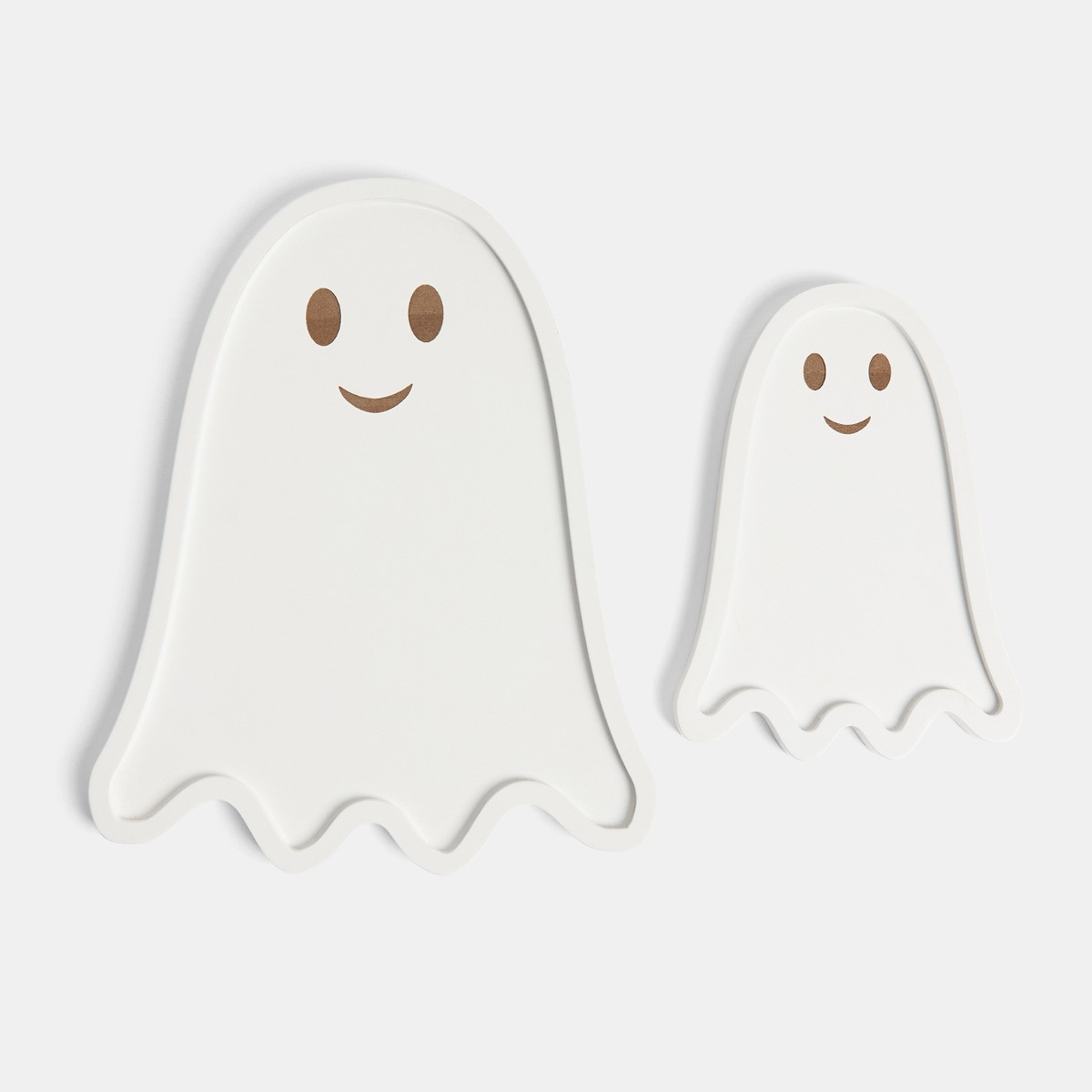 OHS 2 Pack Halloween Ghost Wooden Serving Boards - White>