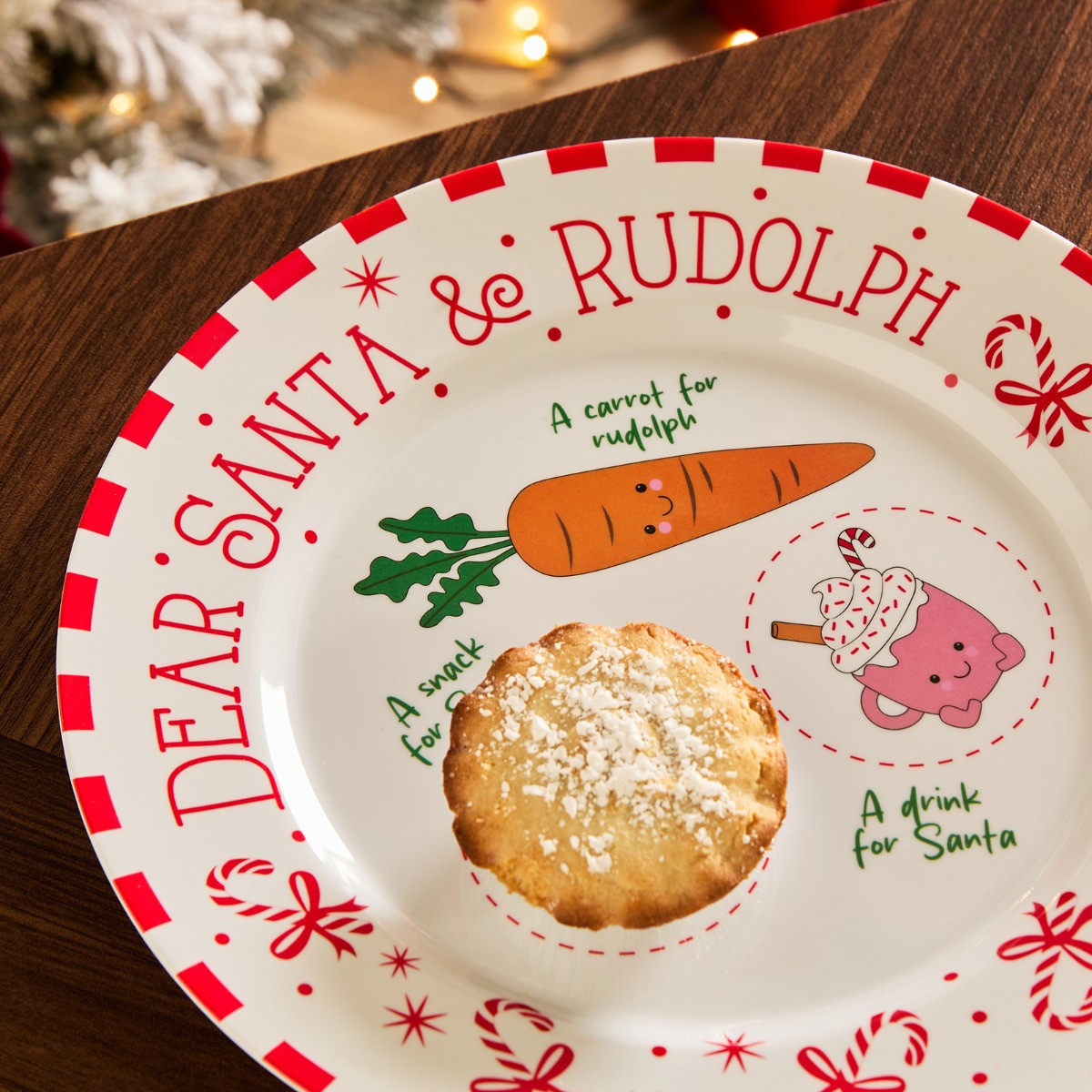 OHS Night Before Christmas Sweetie Pies Plate - White/Red>