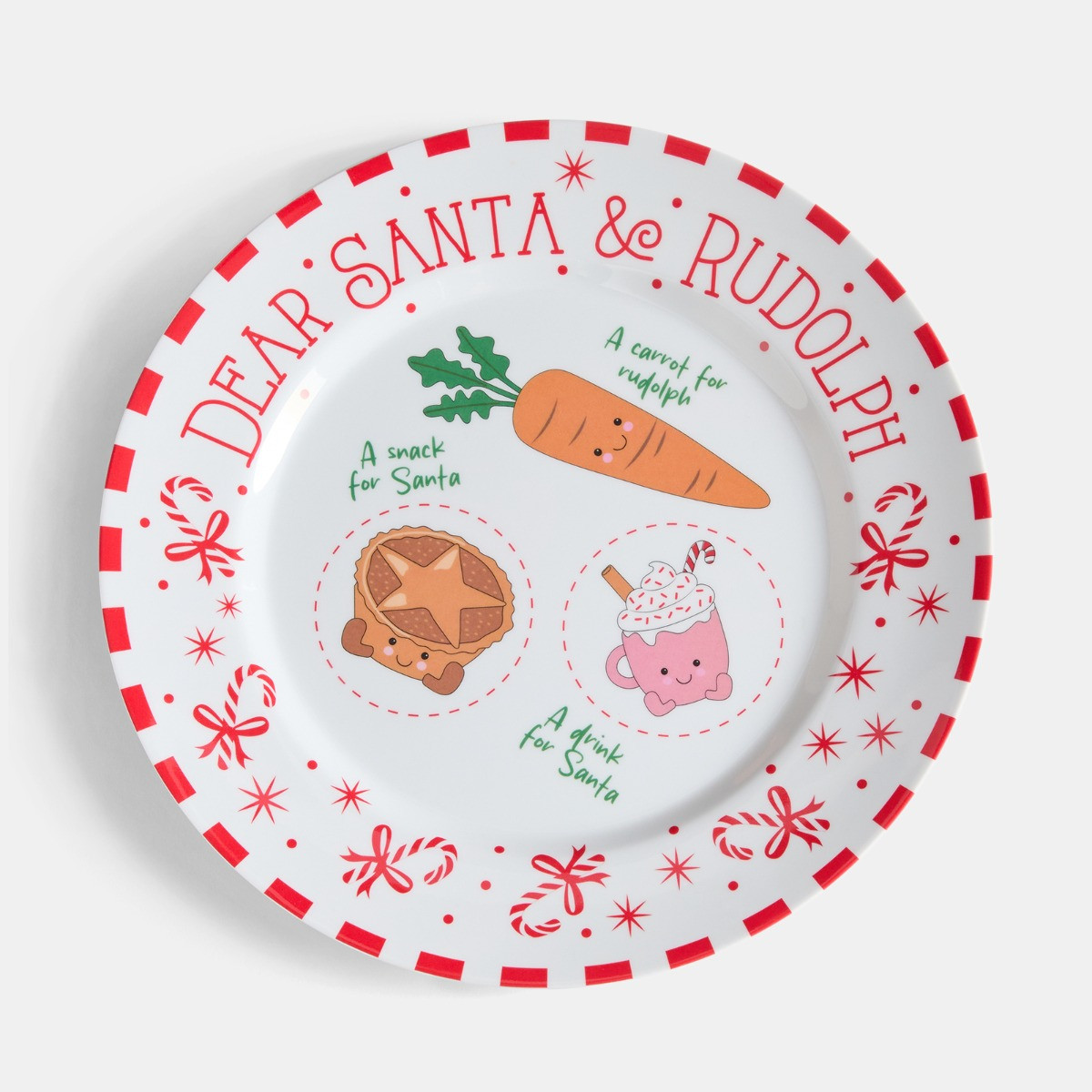 OHS Night Before Christmas Sweetie Pies Plate - White/Red>