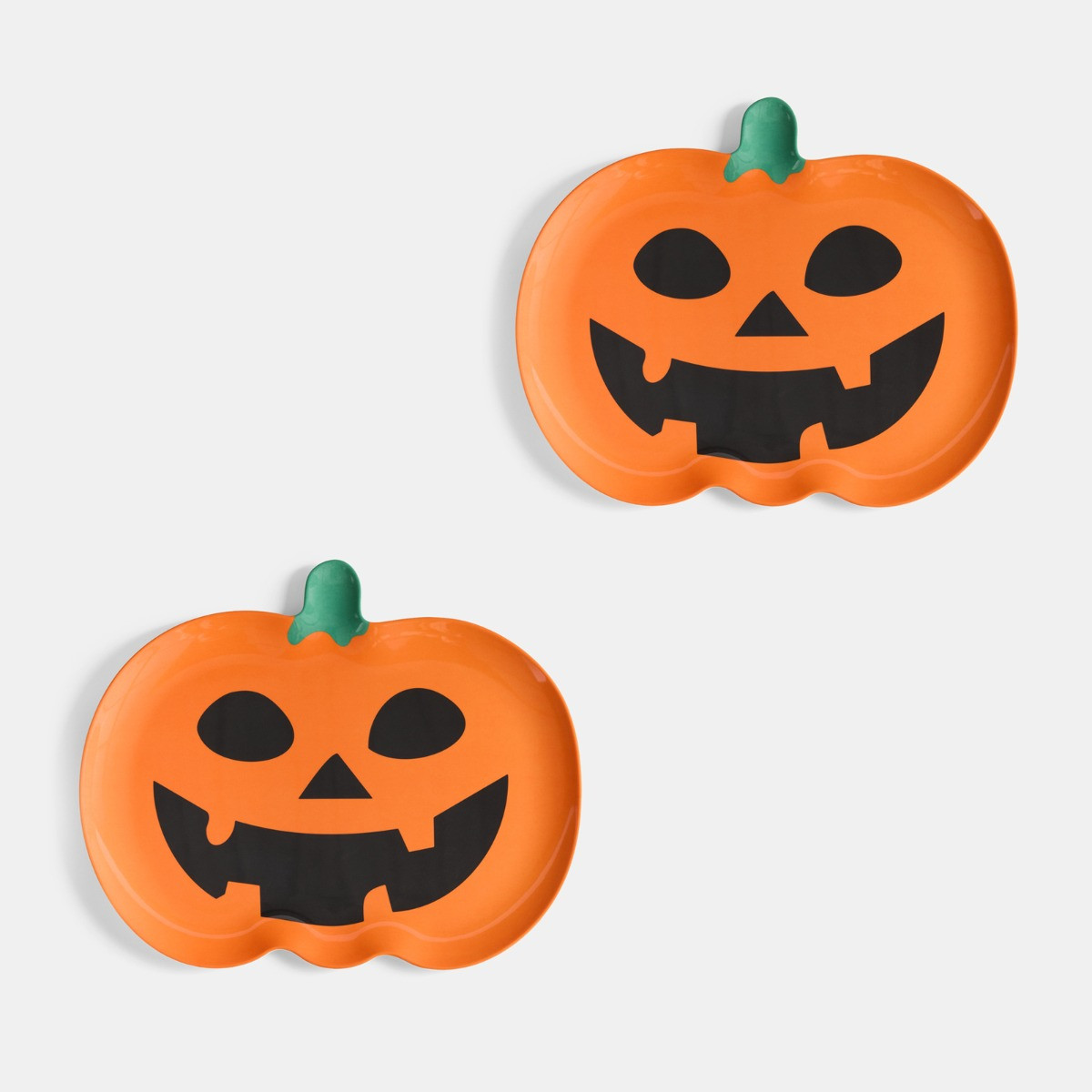 OHS 2 Pack Pumpkin Serving Platters - Orange>