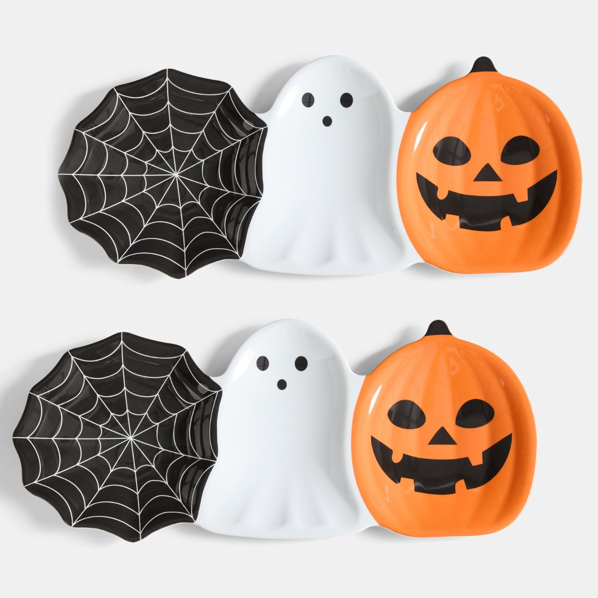 OHS 2 Pack Halloween Trio Serving Platters - Black/White>
