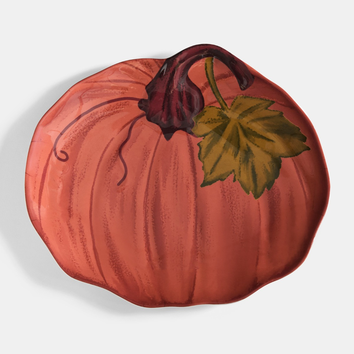 OHS 2 Pack Autumn Pumpkin Serving Platters - Rust>