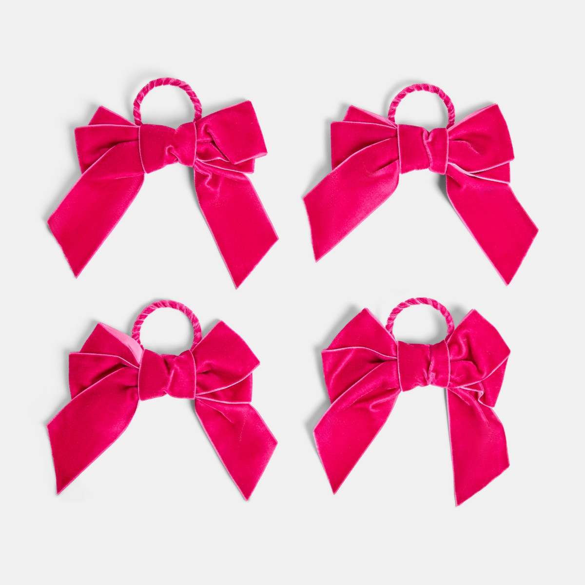 OHS 4 Pack Bow Napkin Rings - Hot Pink>